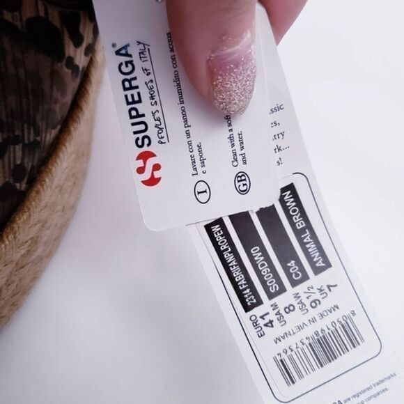 Superga Leopard Print Slip On Espadrille Platforms - Picture 4 of 7